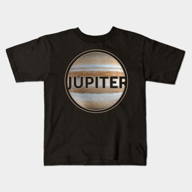 Planet Jupiter with lettering gift space idea Kids T-Shirt by sweetczak